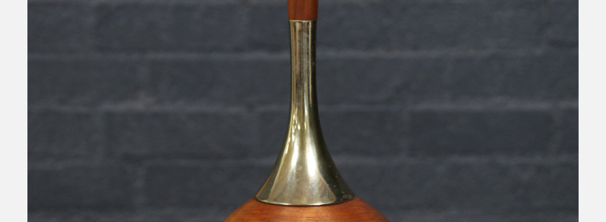 Tony Paul Sculpted Walnut & Brass Table Lamp by Westwood Industries