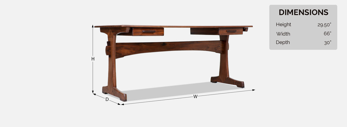 American Modern Studio Craft Sculpted Walnut Executive Desk