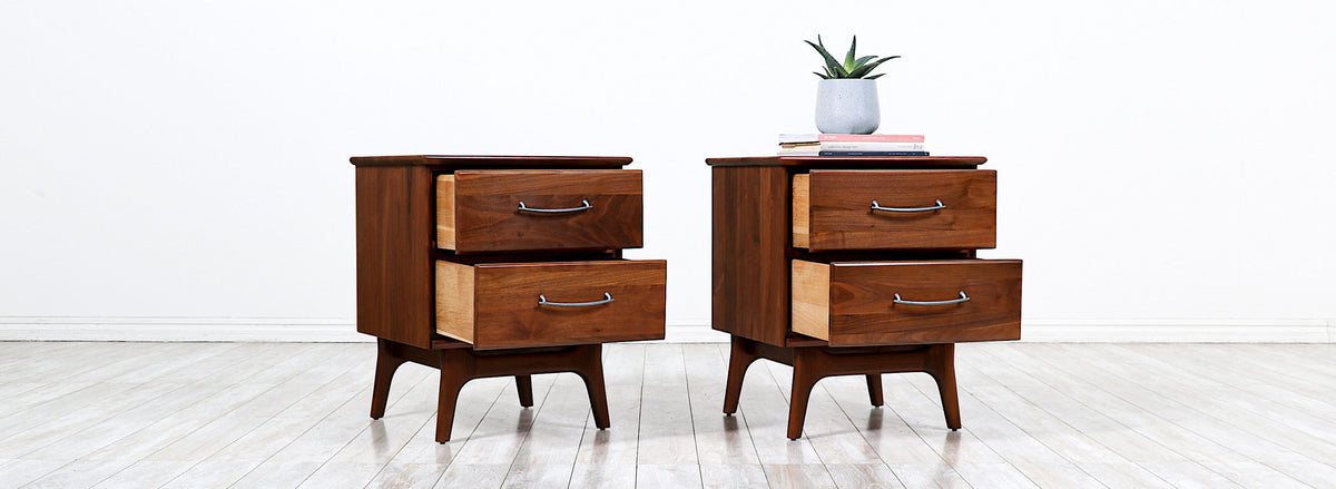 Mid-Century Modern Walnut Night Stands by Ace-Hi