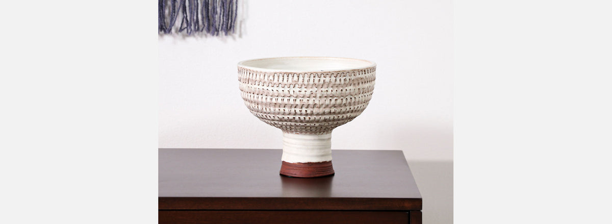 Doyle Lane Glazed Ceramic Footed Bowl