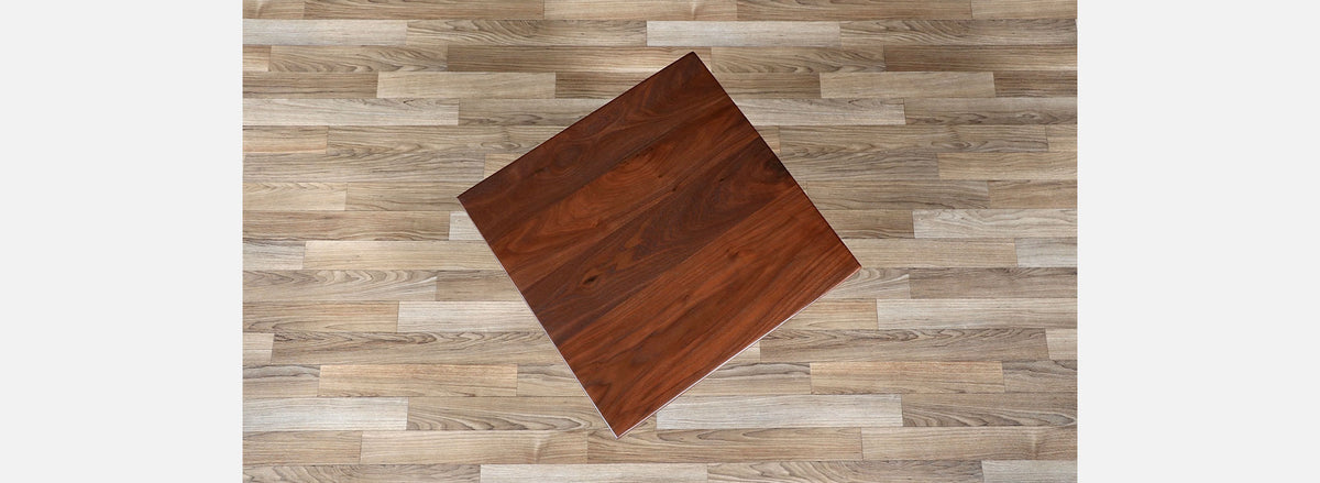 Mid-Century Modern Walnut Pedestal Side Table w/ Star Base