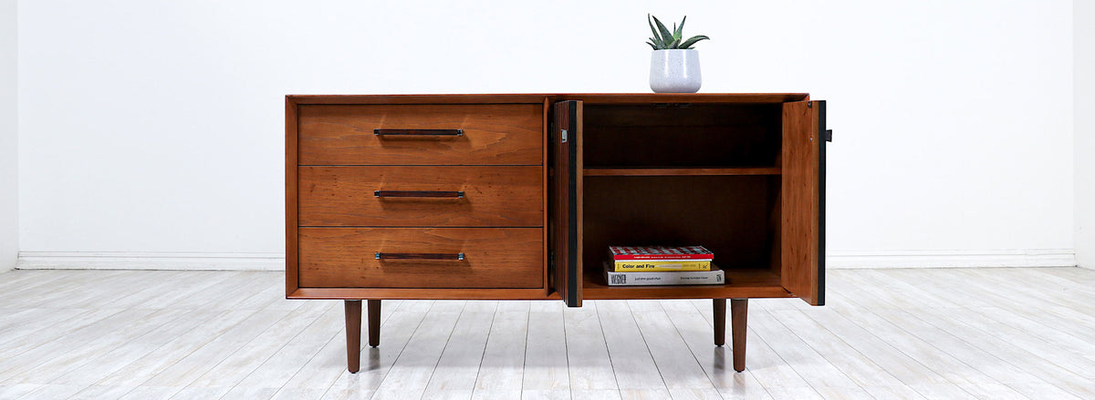 Mid-Century Modern Dresser with Chrome Pulls by Lane