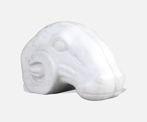 Hollywood Regency Italian Marble Ram Head Bookends