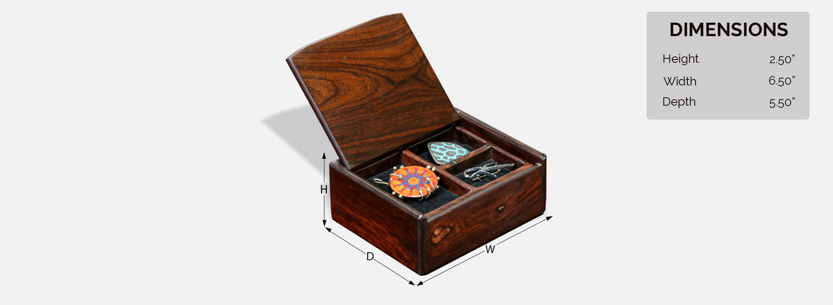 Mid-Century Modern Studio Craft Rosewood Jewelry Box