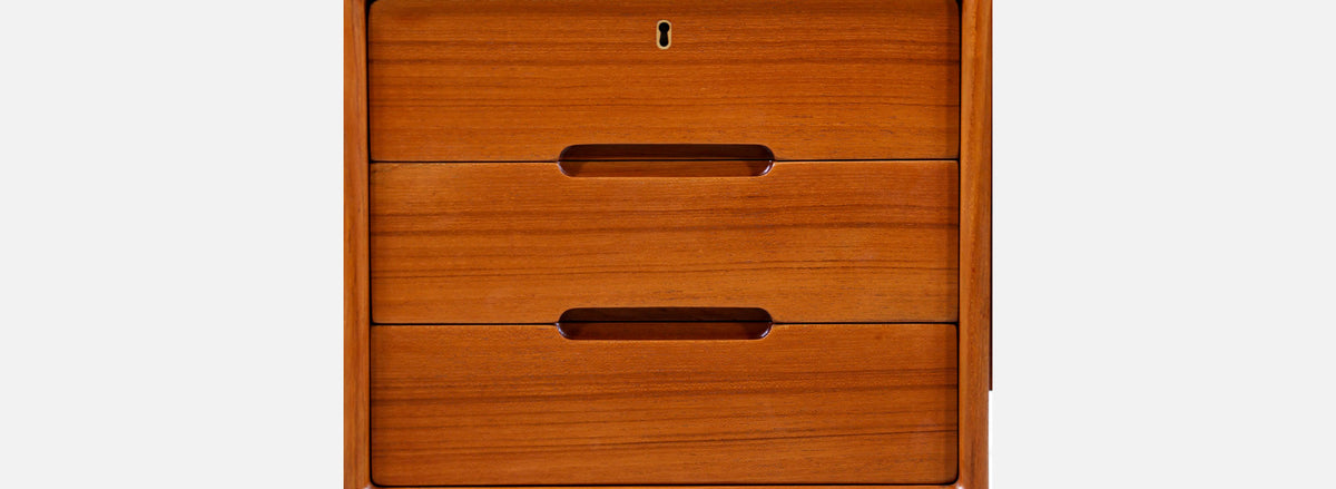Danish Modern Floating-Top Teak Desk with Bookcase by Dyrlund
