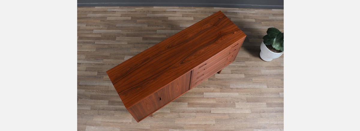 Carlo Jensen Rosewood Credenza with Bi-Folding Door 