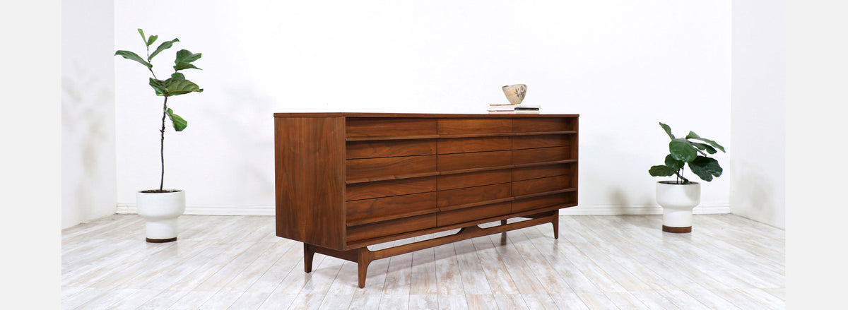 Mid-Century Modern Curved-Front Dresser by Young Furniture Co.
