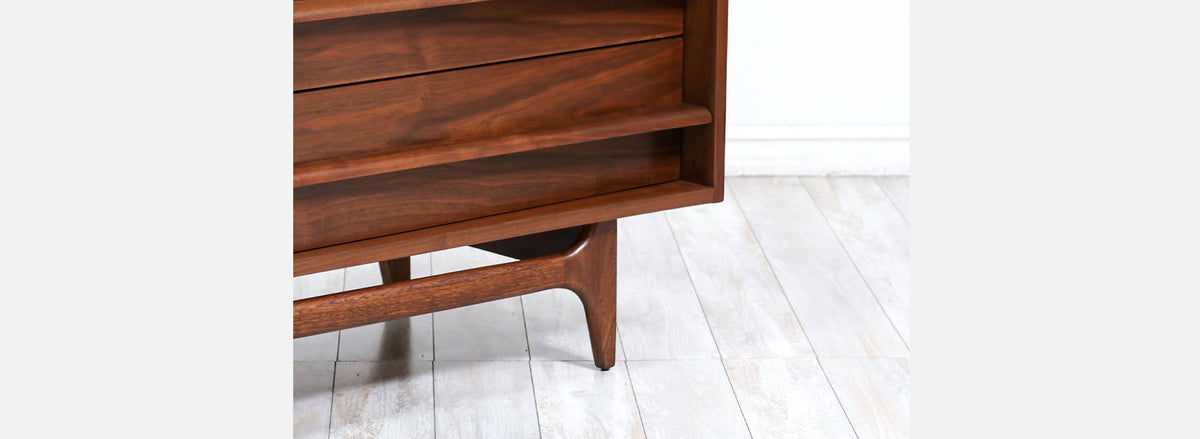 Mid-Century Modern Curved-Front Dresser by Young Furniture