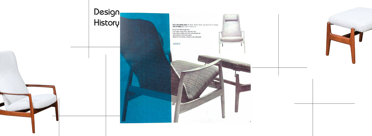 Folke Ohlsson Model-1032 Reclining Chair w/ Ottoman for Dux