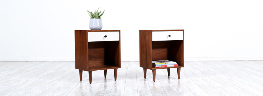 Milo Baughman Two-Tone Lacquered Night Stands for Glenn of California