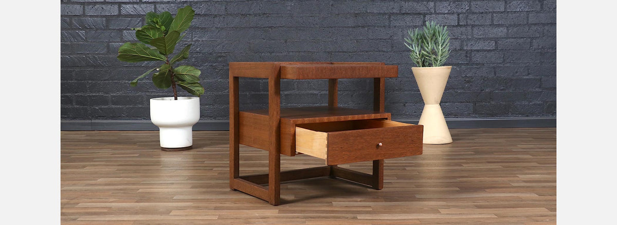 California Modern Two-Tier Night Stand by Paul Laszlo