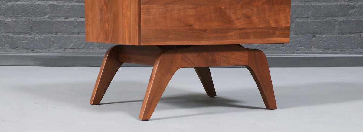 Californian Modern Sculpted Walnut Night Stand