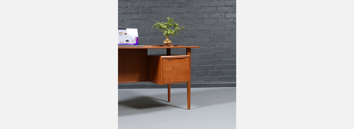 Danish Modern Floating-Top Desk by Peter Lovig Nielsen