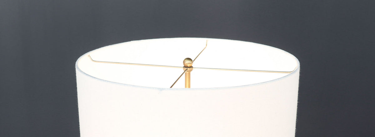 Laurel Sculpted Walnut & Brass Floor Lamp 