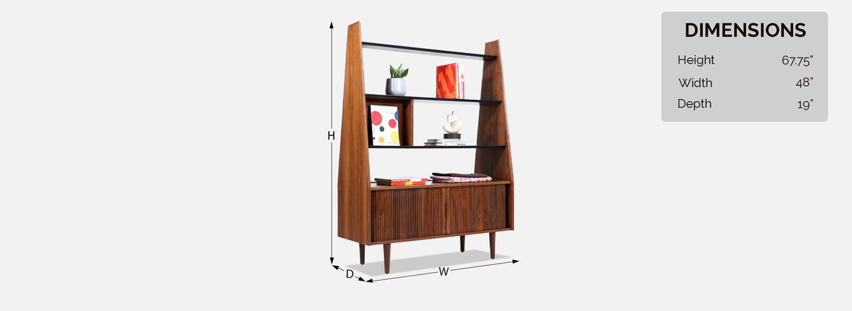 Merton L. Gershun Pyramid Bookshelf with Tambour-Doors for Dillingham