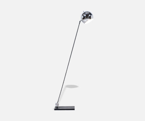 Robert Sonneman Iron & Chrome Orb Floor Lamp for George Kovacs