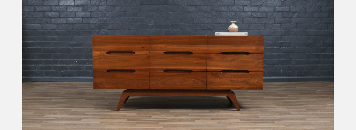 Mid-Century Californian Modernist Sculpted Walnut Dresser