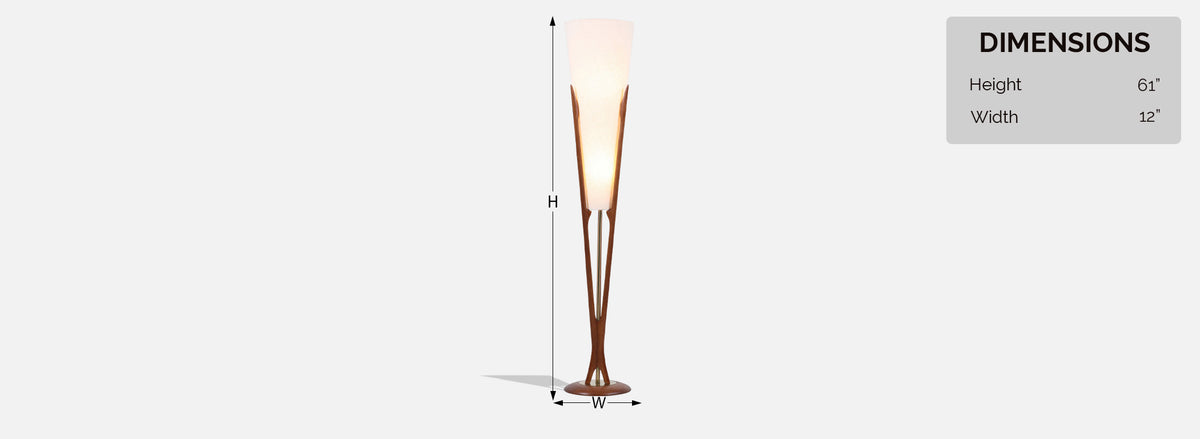 John Keal Sculpted Trident-Style Floor Lamp for Modeline