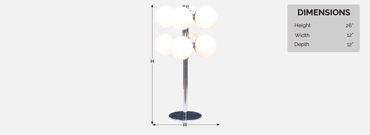 Robert Sonneman Sputnik Space Age Chrome Orb Table Lamp