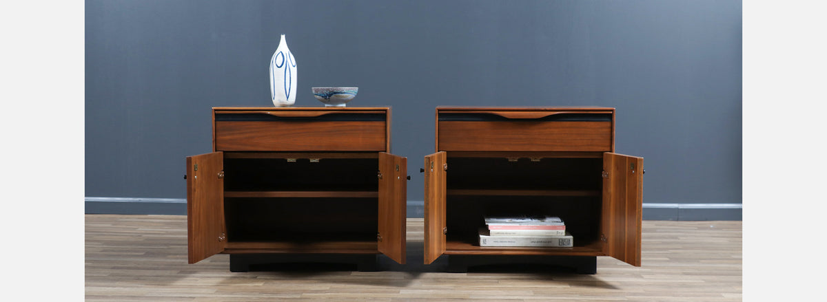 Californian Modernist Walnut Night Stands by John Kapel
