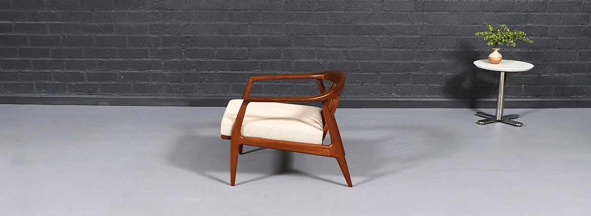 Milo Baughman Sculpted Walnut Lounge Chair for Thayer Coggin