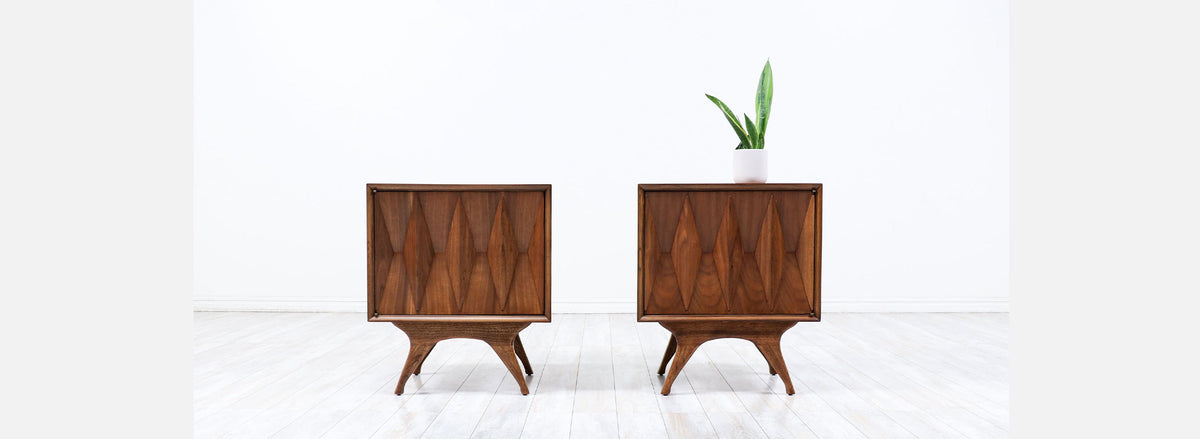 Albert Parvin Diamond Door Night Stands for American of Martinsville