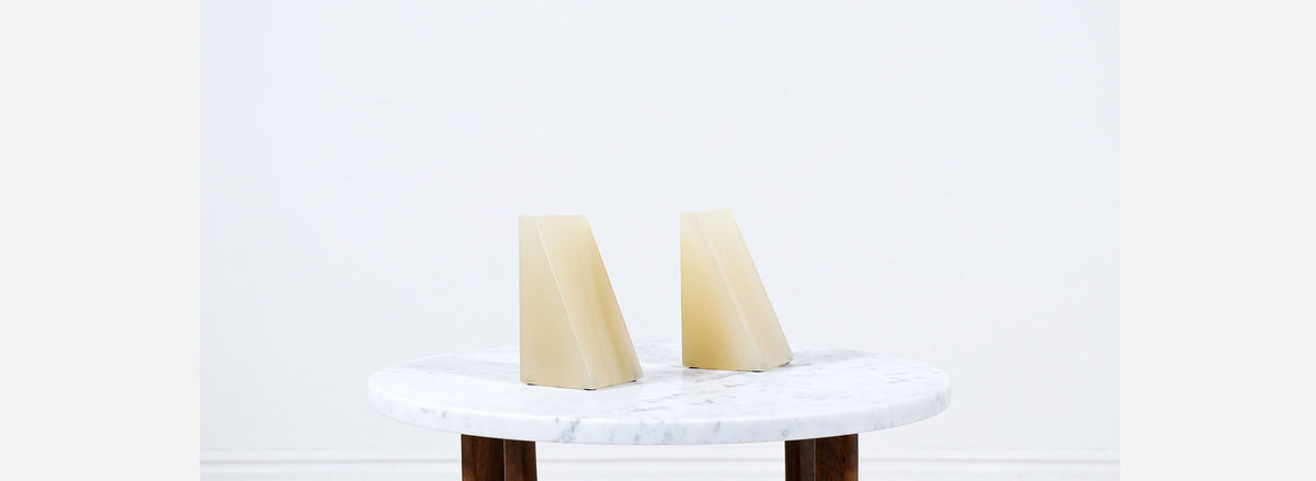 Mid-Century Modern Alabaster Bookends 