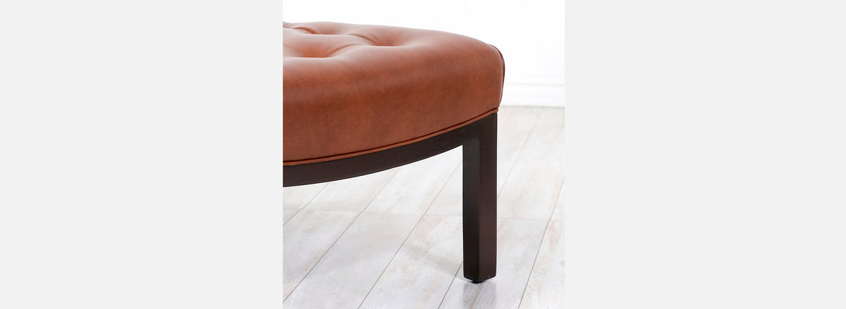 Edward J. Wormley Cognac Leather Slipper Chairs for Dunbar