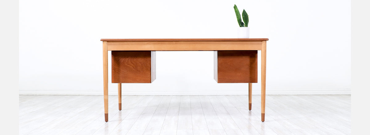 Børge Mogensen Teak & Oak Executive Desk for Søborg Møbler