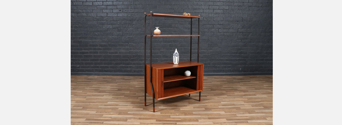 Danish Modern Tambour-Door Bookshelf by Lyby Mobler 