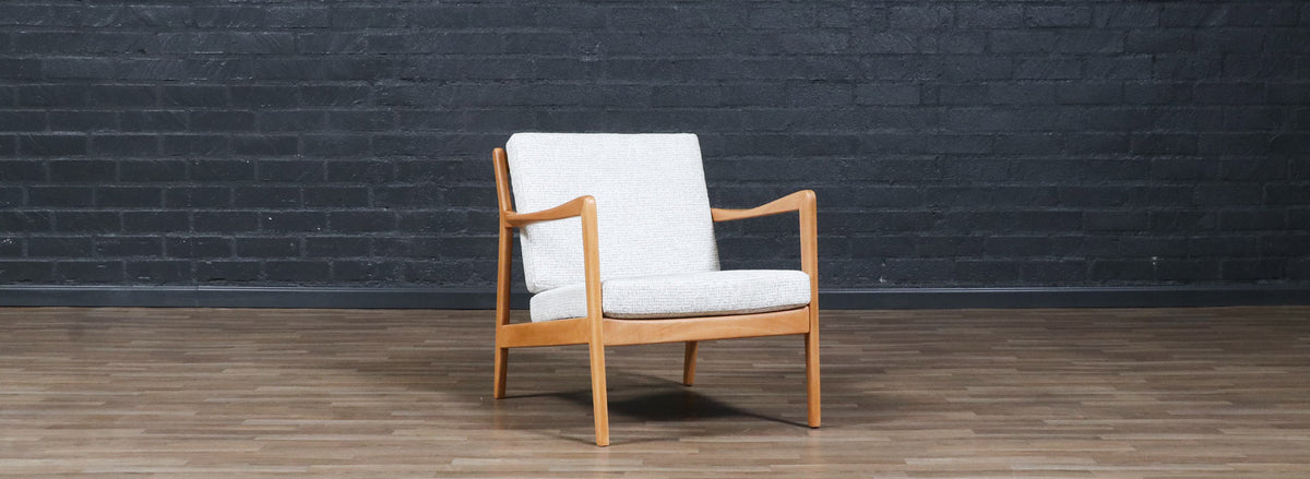 Folke Ohlsson Model "Tema 1" Beechwood Lounge Chairs for Dux
