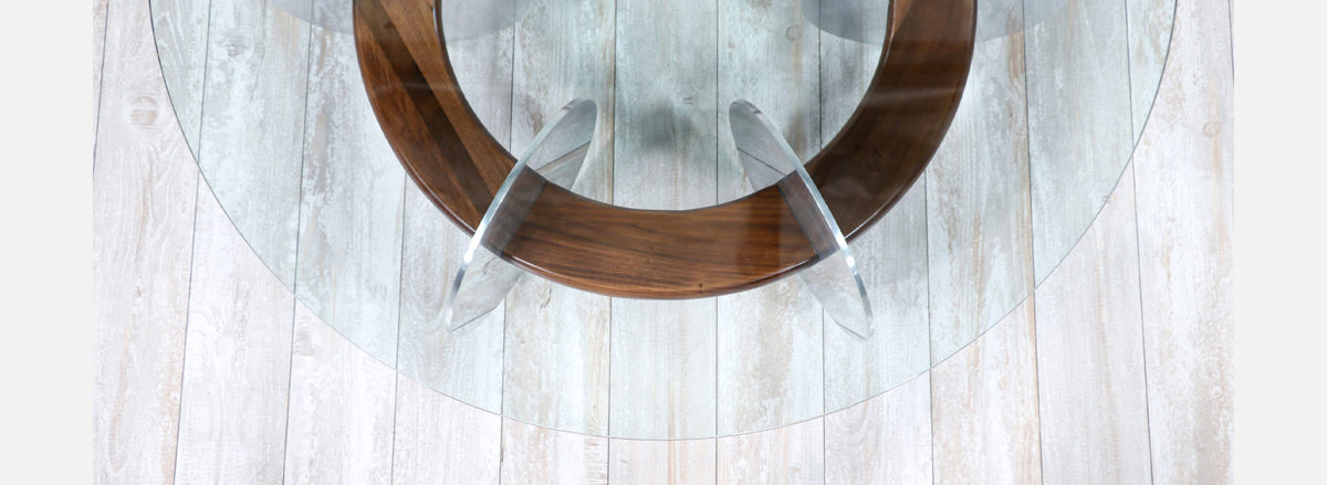 Mid-Century Modern Disc Style Aluminum & Walnut Coffee Table