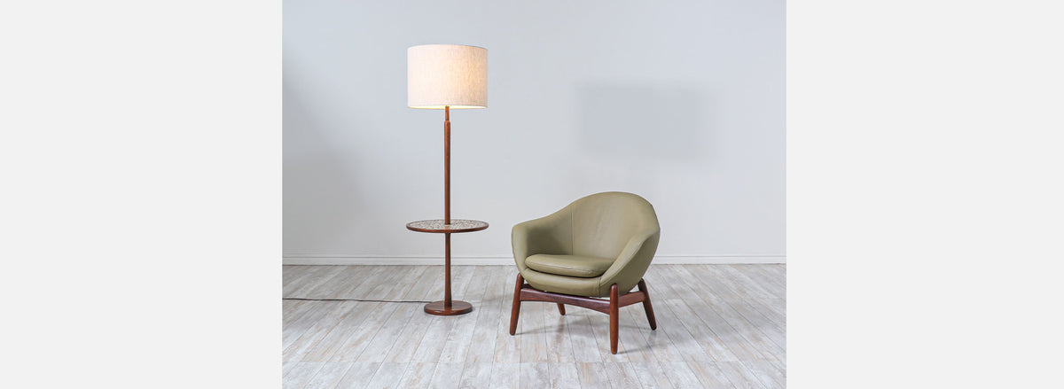 Jane & Gordon Martz Floor Lamp with Ceramic Coin Side Table for Marshall Studios