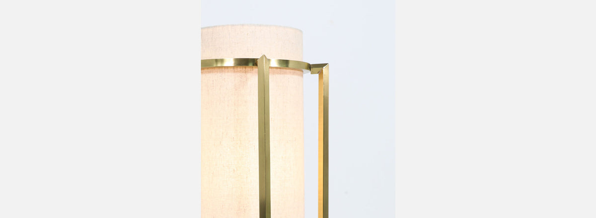 Mid-Century Modern Sculpted Brass Floor Lamp