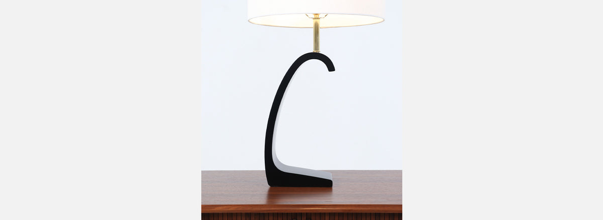 California Modern Sculpted Ebony Table Lamp by Modeline of CA