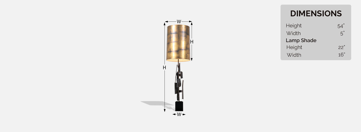 Richard Barr Brutalist Iron Table Lamp for Laurel 