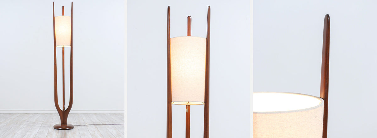 California Modern Sculpted Trident-Style Floor Lamp by Modeline