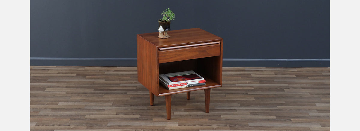Mid-century Single Walnut Night Stand by Westnofa