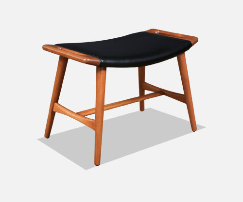 Hans J. Wegner AP-30 Teak & Leather Ottoman for A.P. Stolen 