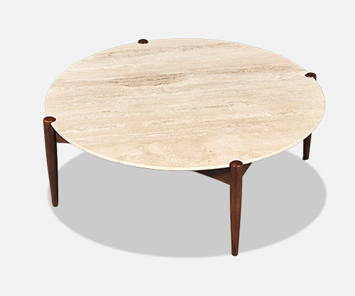 Folke Ohlsson Model 1304-T Roman Travertine Top Coffee Table for Dux