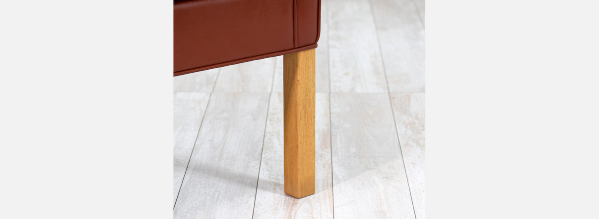 Børge Mogensen Model-2204 Cognac Leather Wing Chair for Fredericia Stolefabrik