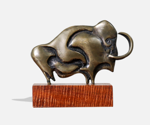Mid-Century Modern Bronze Wooly Mammoth Sculpture