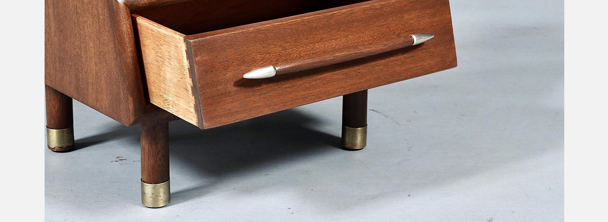 Californian Modern Night Stand w/ Bookcase by John Keal for Brown Saltman