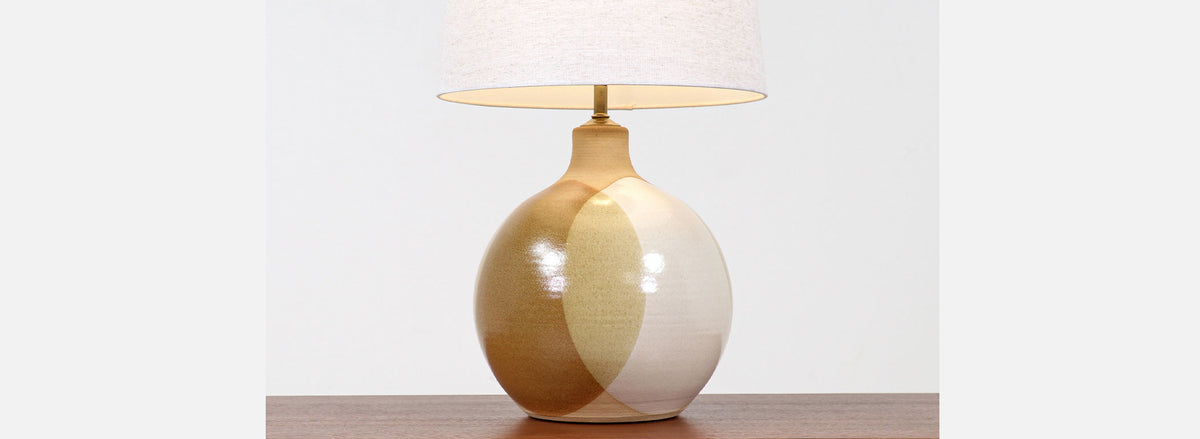 Mid-Century Modern Glazed Ceramic Table Lamp