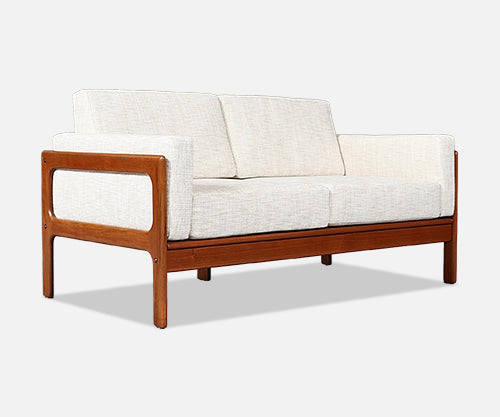 H.W. Klein Teak & Tweed Love Seat Sofa for Komfort