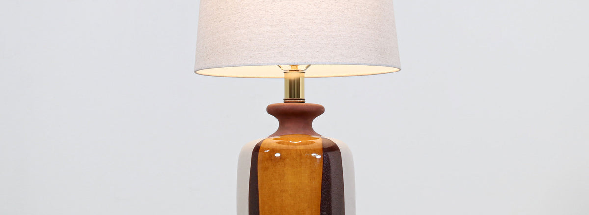 Mid-Century Modern Multi-Drip Glazed Ceramic Table Lamp