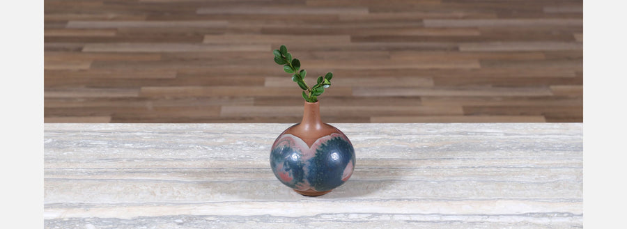 Robert Maxwell Studio Ceramic Vase with Blue & Green Glaze