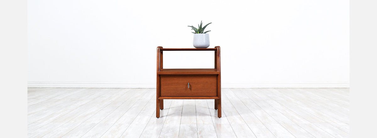 John Keal Two-Tier Night Stand for Brown Saltman