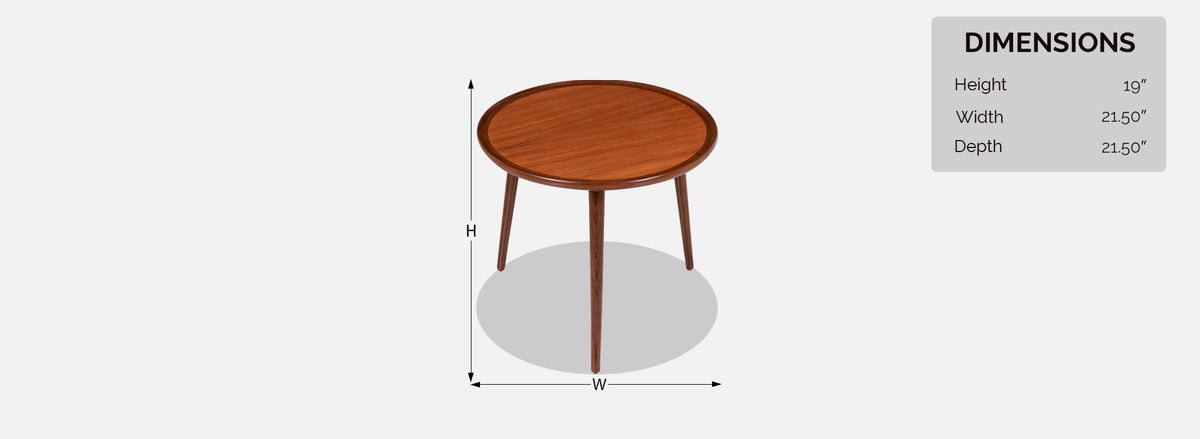 Danish Modern Teak Tripod Side Table
