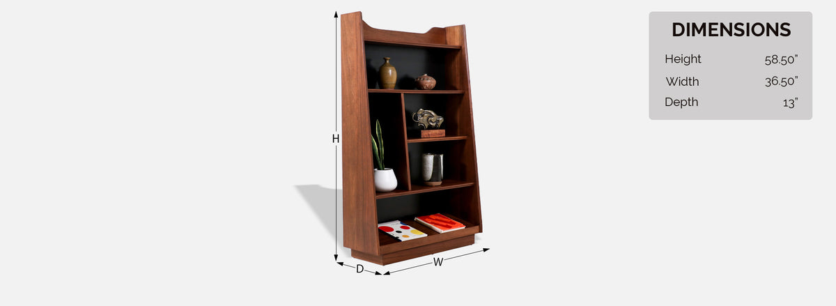 Mid Century Modern Pyramid Style Bookcase by Merton L. Gershun for Dillingham
